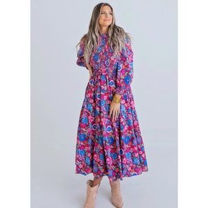 Karlie London floral smocked maxi dress